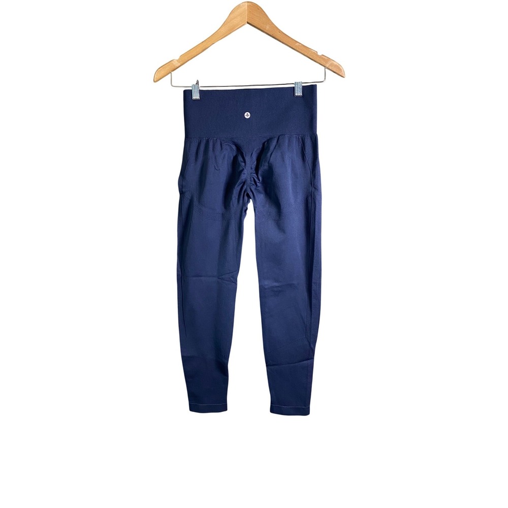 Halara High Waisted Seamless 7/8 Leggings Navy Blue Size L 02800872 Activewear